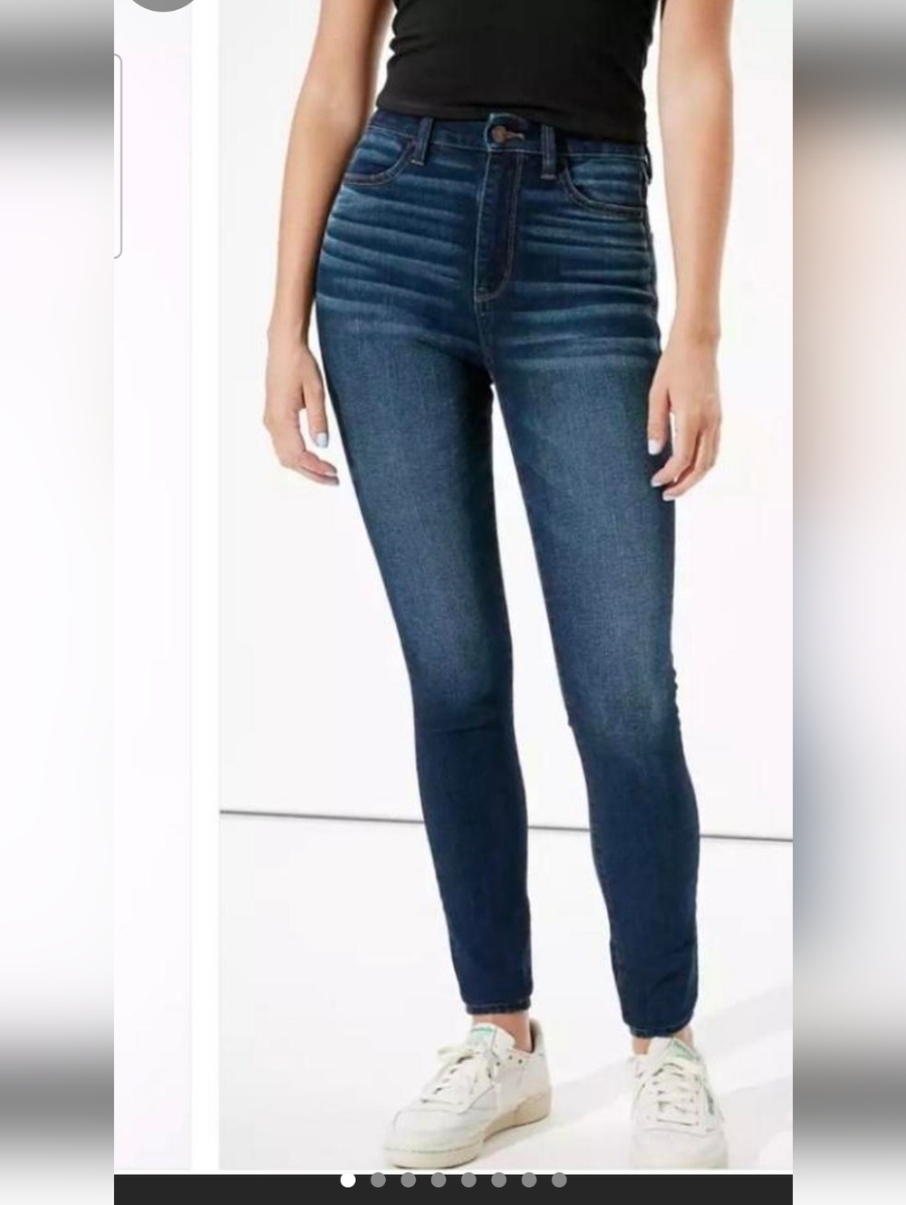 American Eagle Outfitters High-Rise Skinny Jeggings in Dark Blue Wash